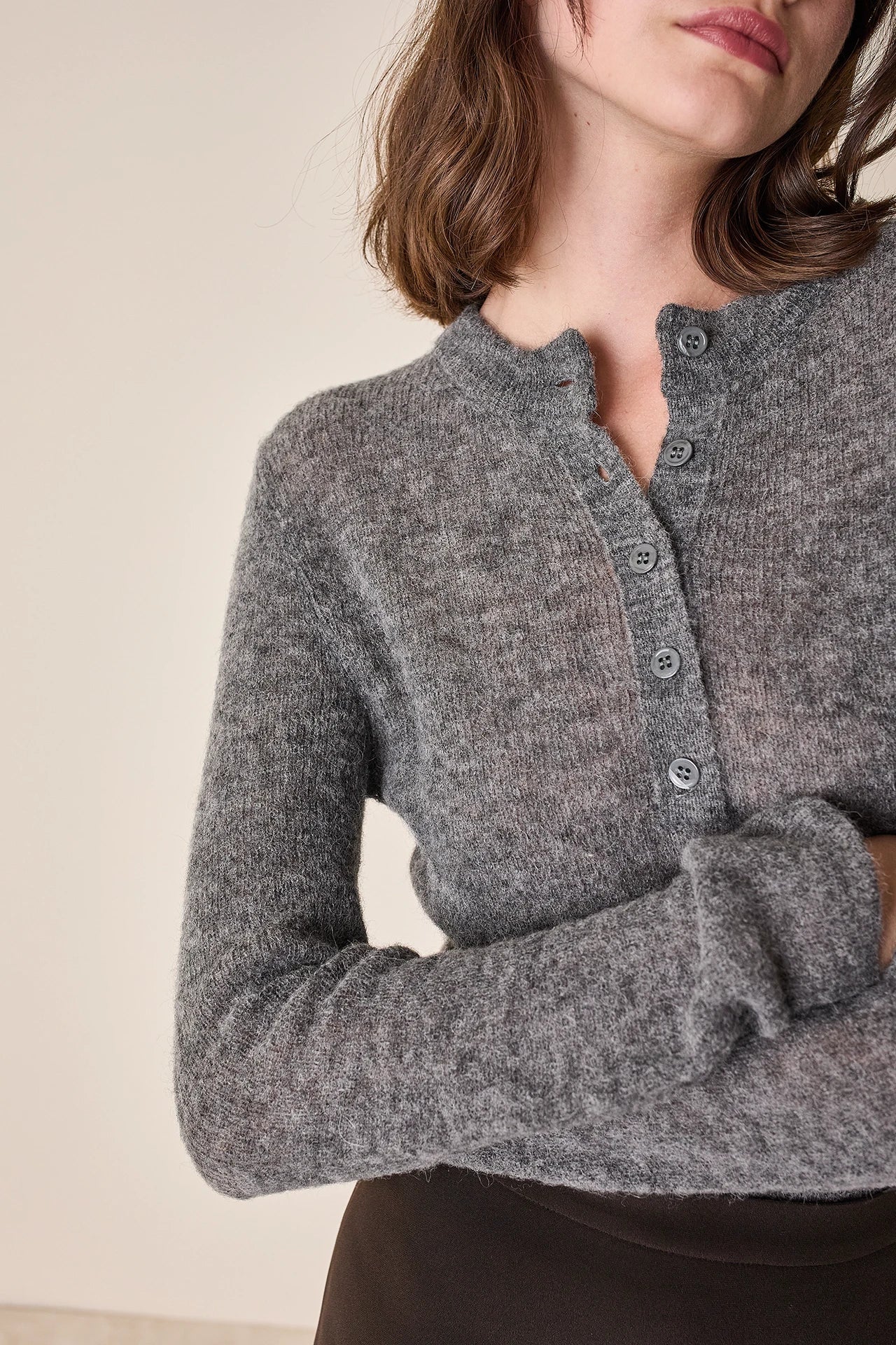 Alpaca blend Henley shirt