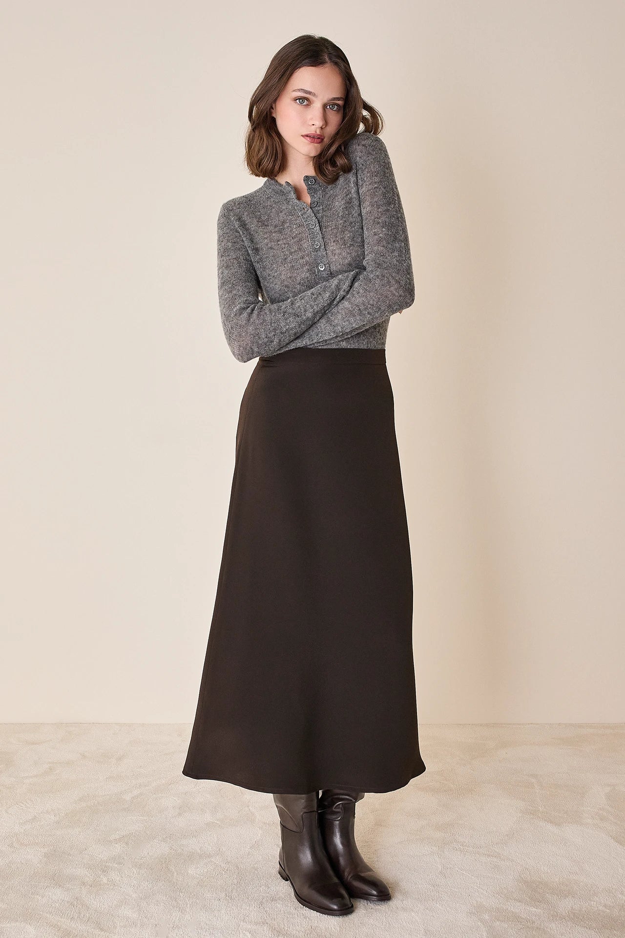 Alpaca blend Henley shirt