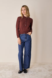 Polo in lana e cashmere con maxi colletto