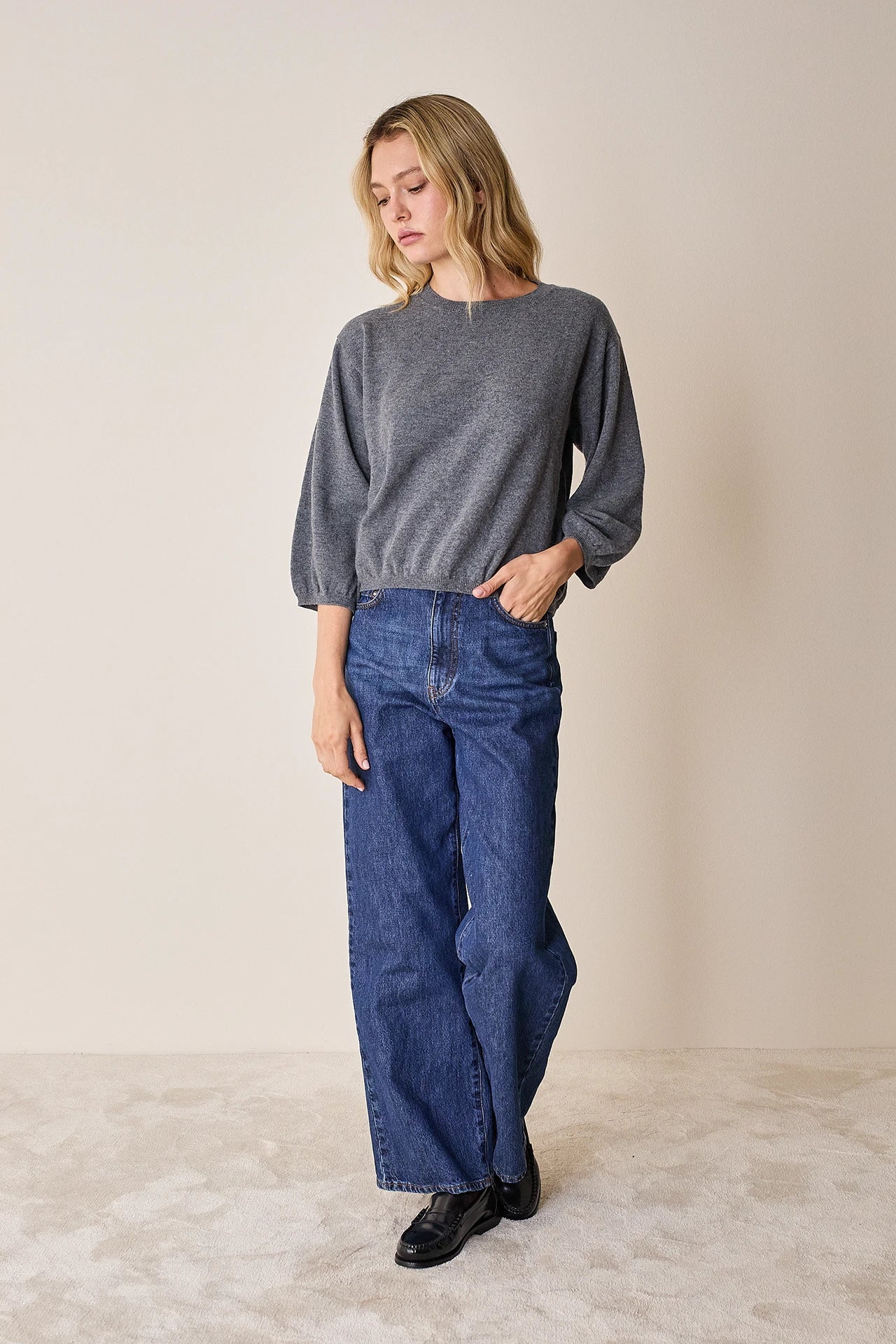 Maglia con maniche a sbuffo