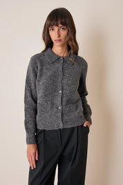 Cardigan con colletto a polo