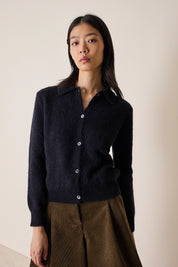 Cardigan con colletto a polo