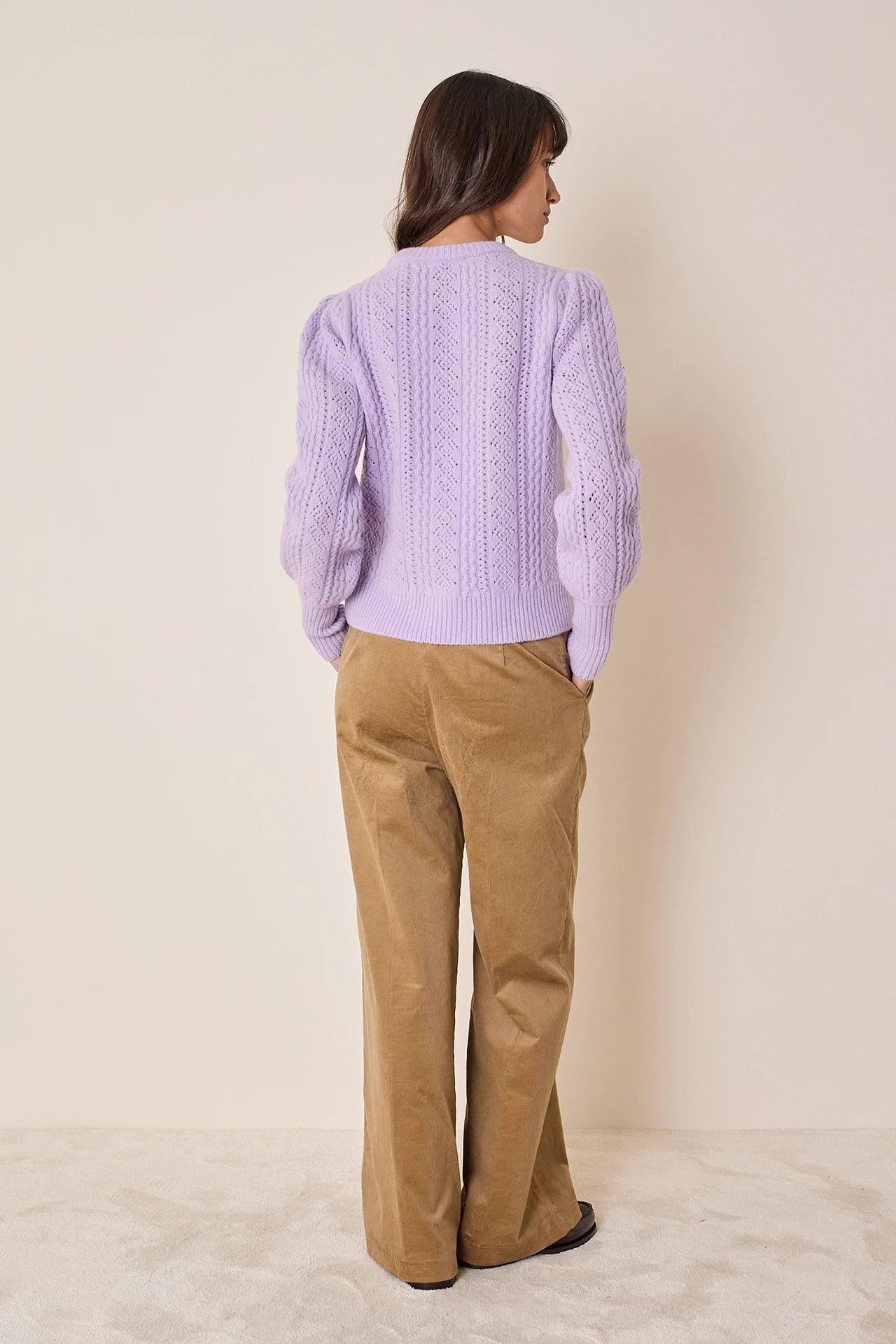 Maglia girocollo traforata