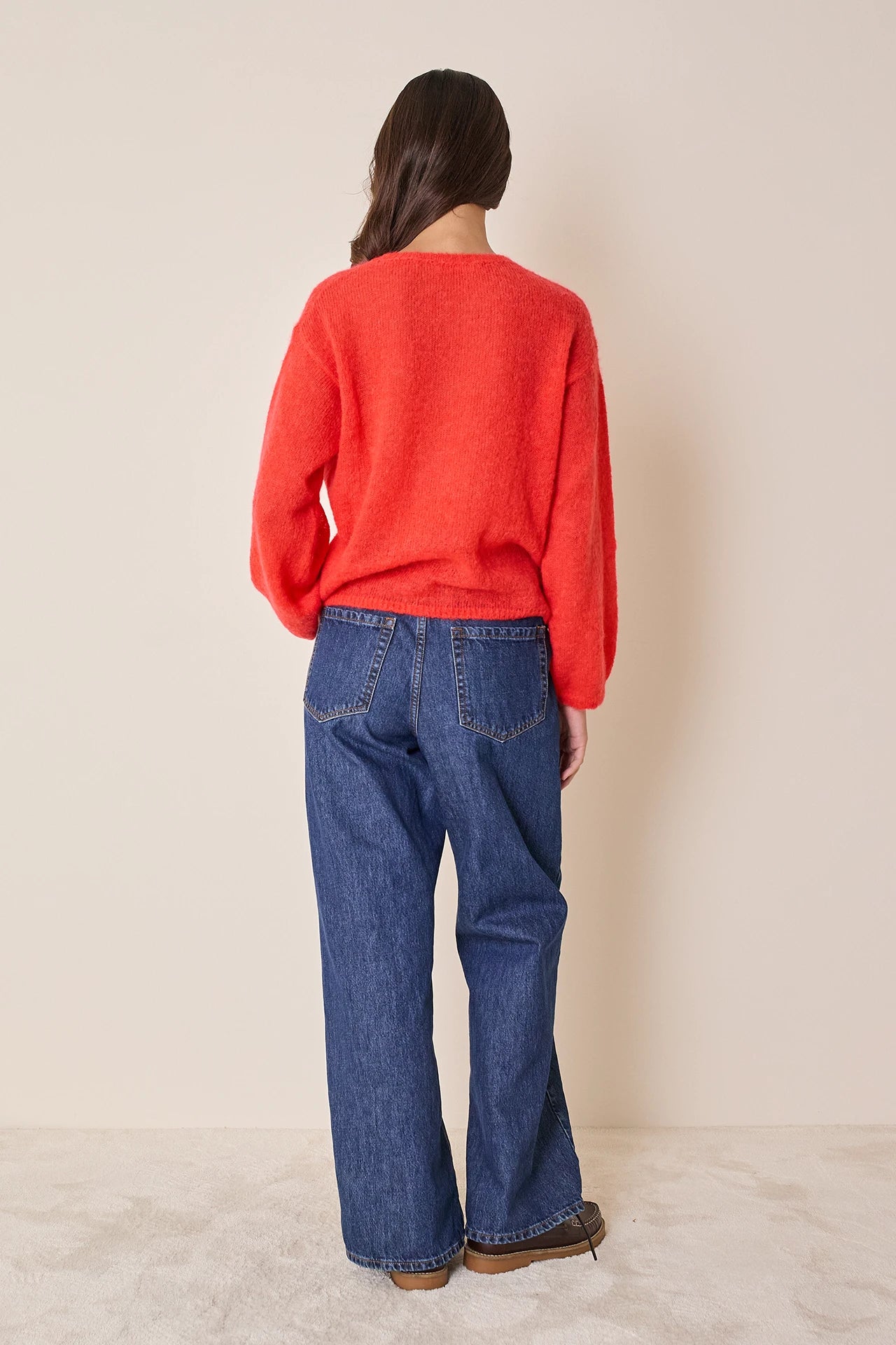 Maglia girocollo in mohair e baby alpaca