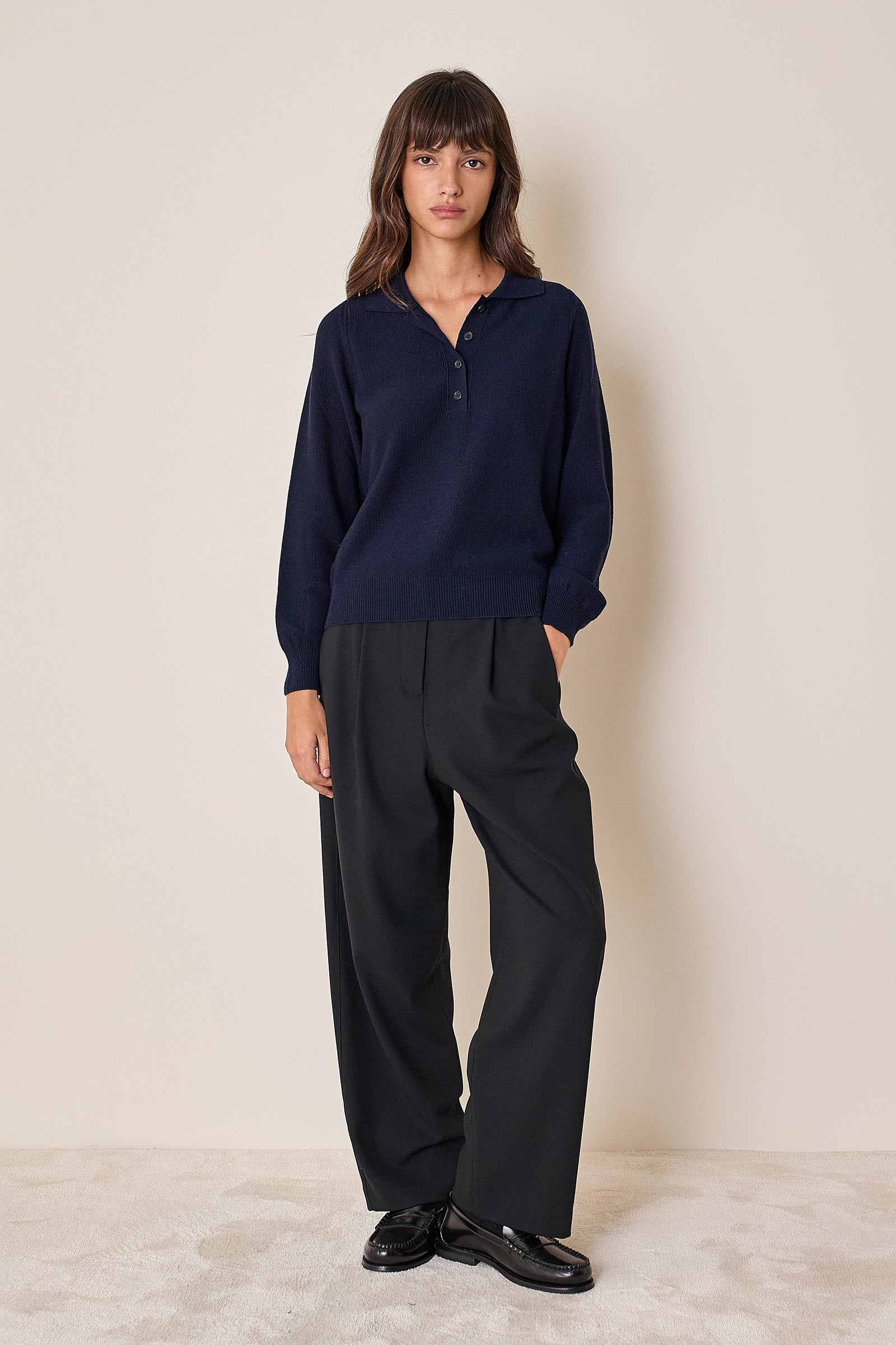 Polo shirt in extra fine merino virgin wool