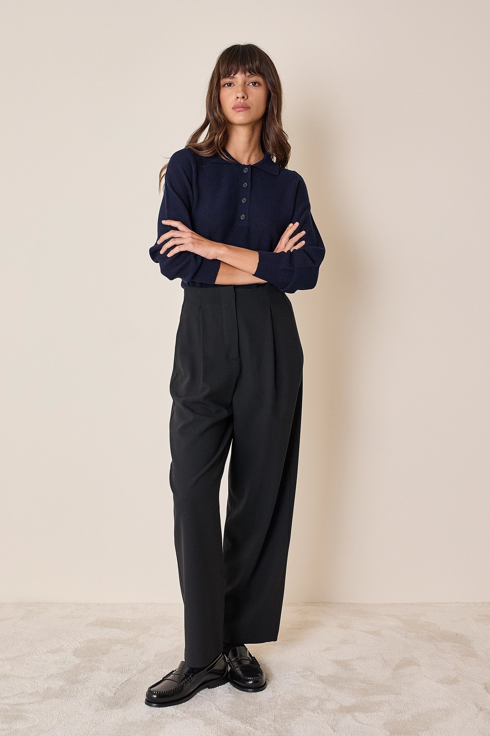 Polo shirt in extra fine merino virgin wool
