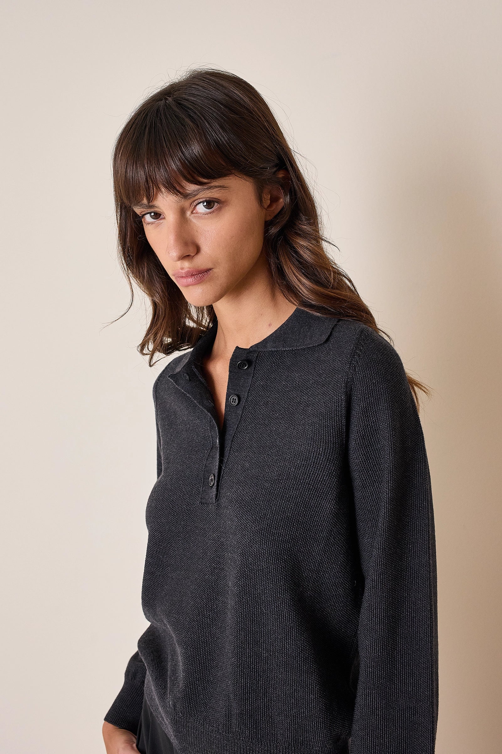 Polo shirt in extra fine merino virgin wool
