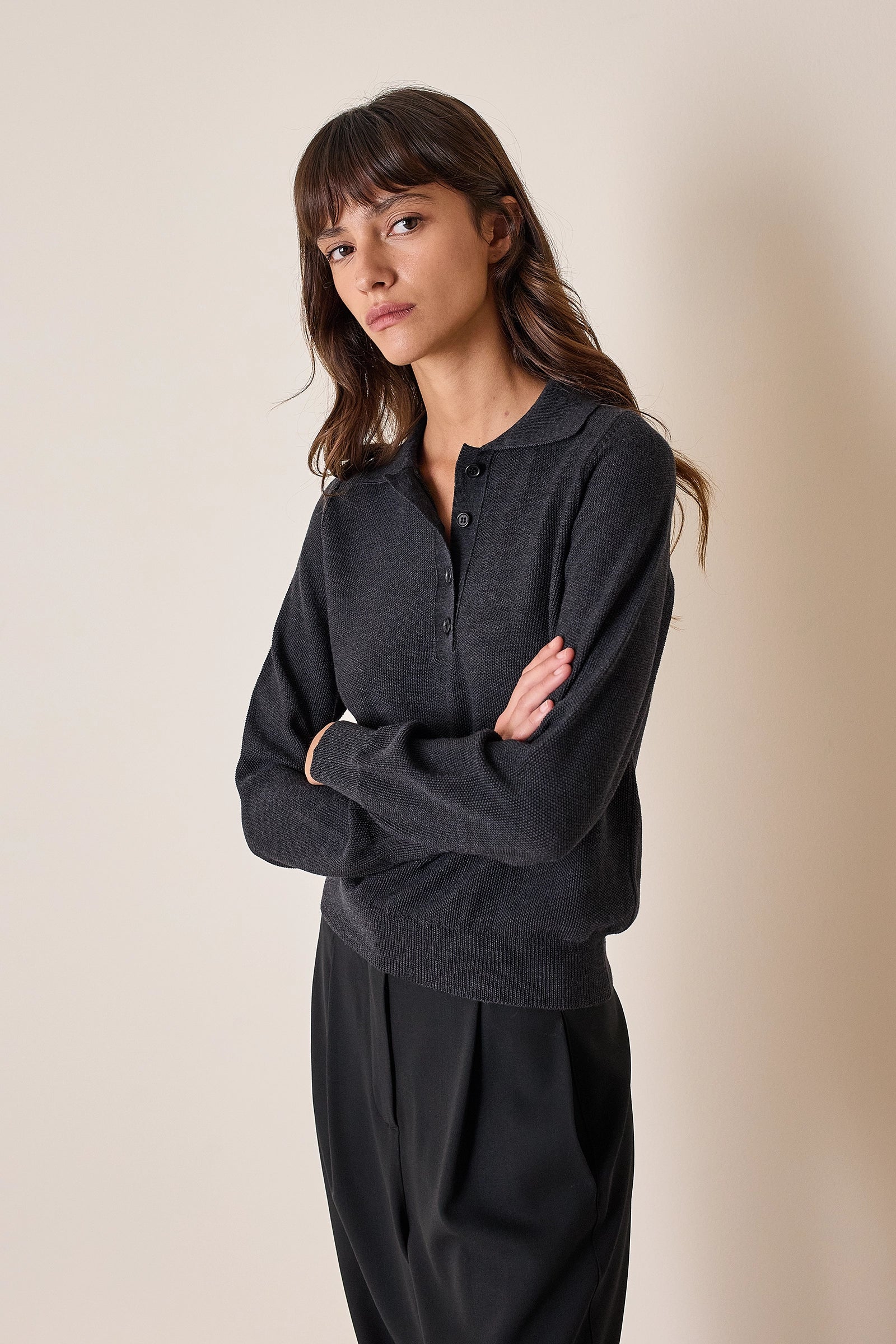 Polo shirt in extra fine merino virgin wool