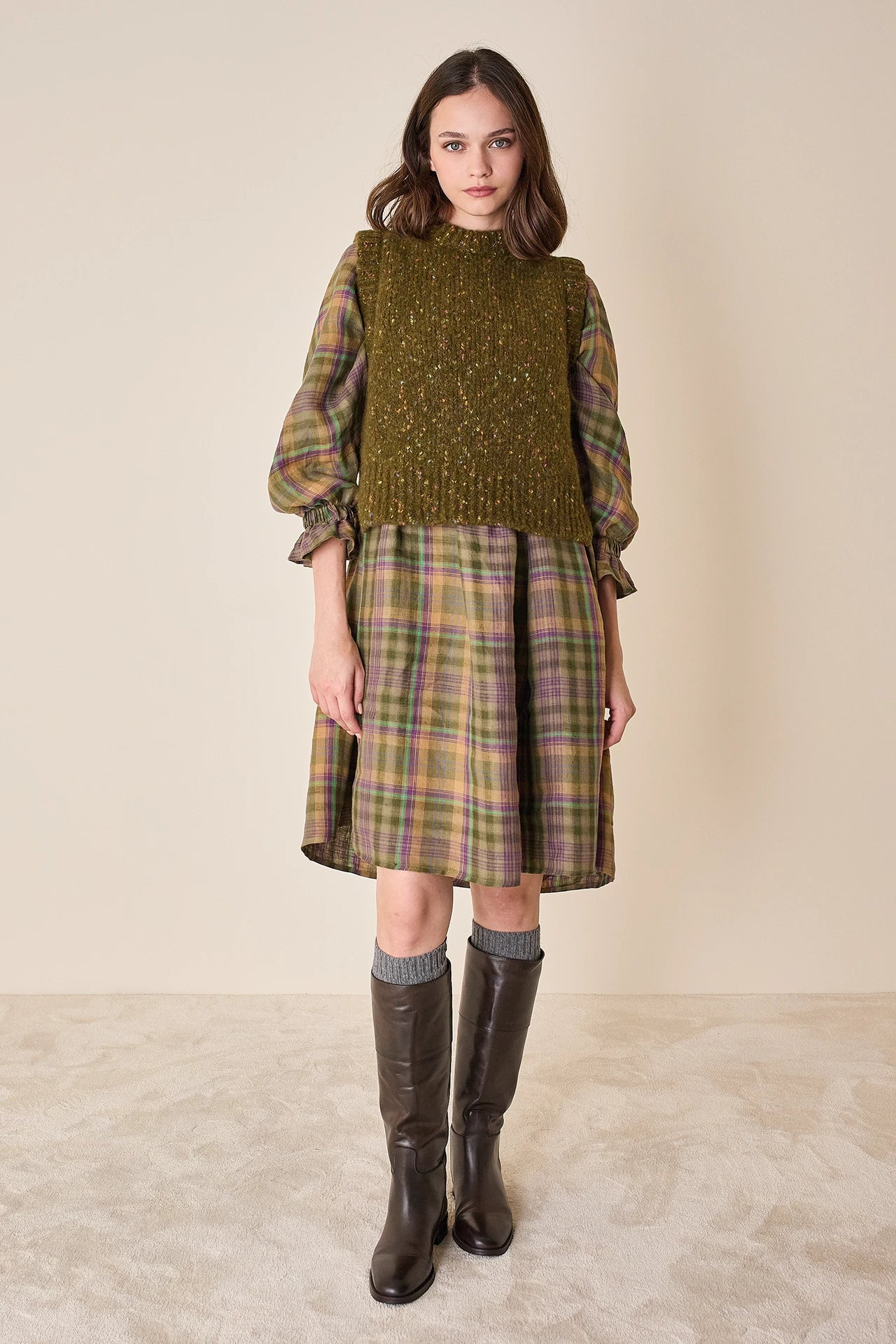 Gilet in filato mélange