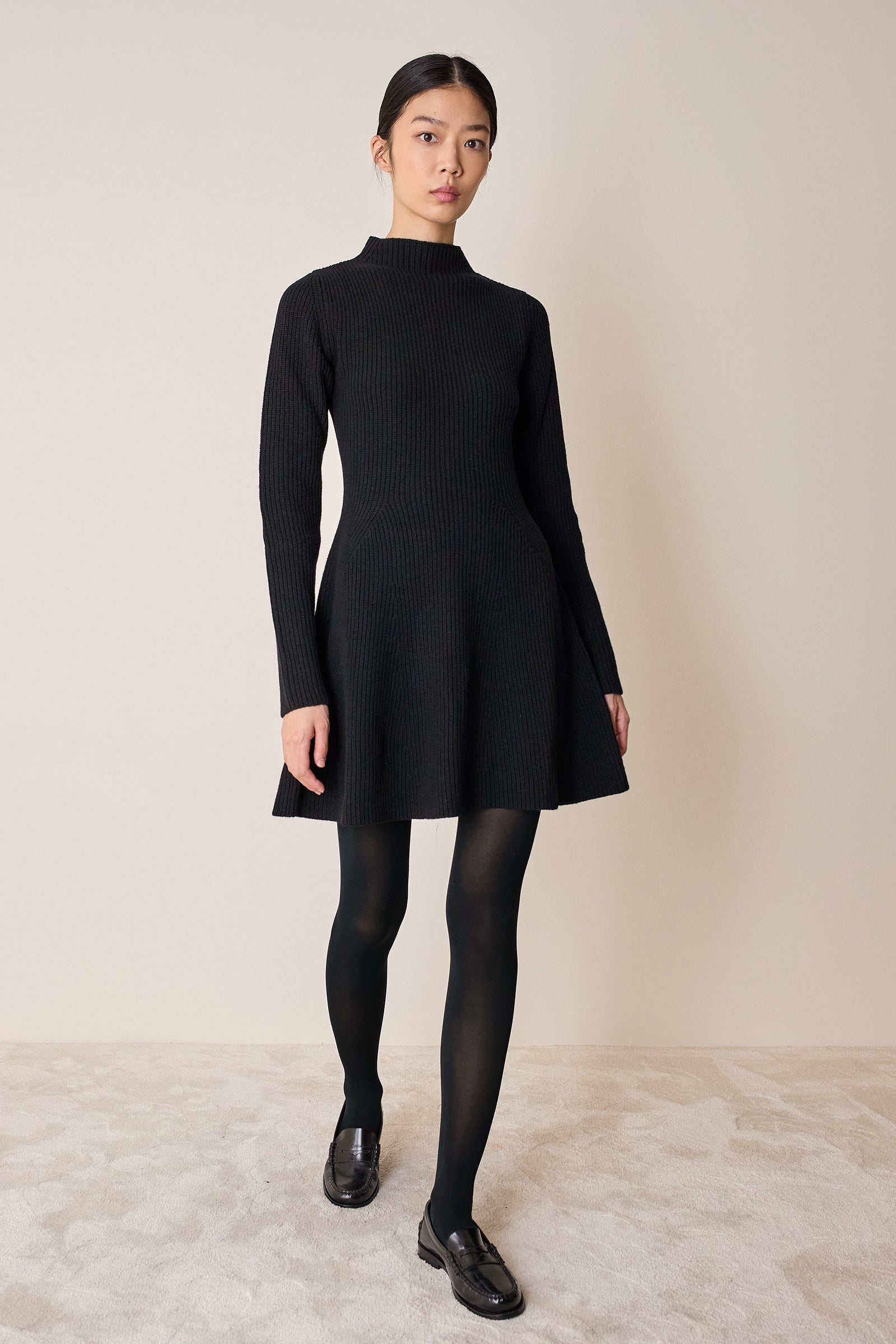 Knitted ribbed dress