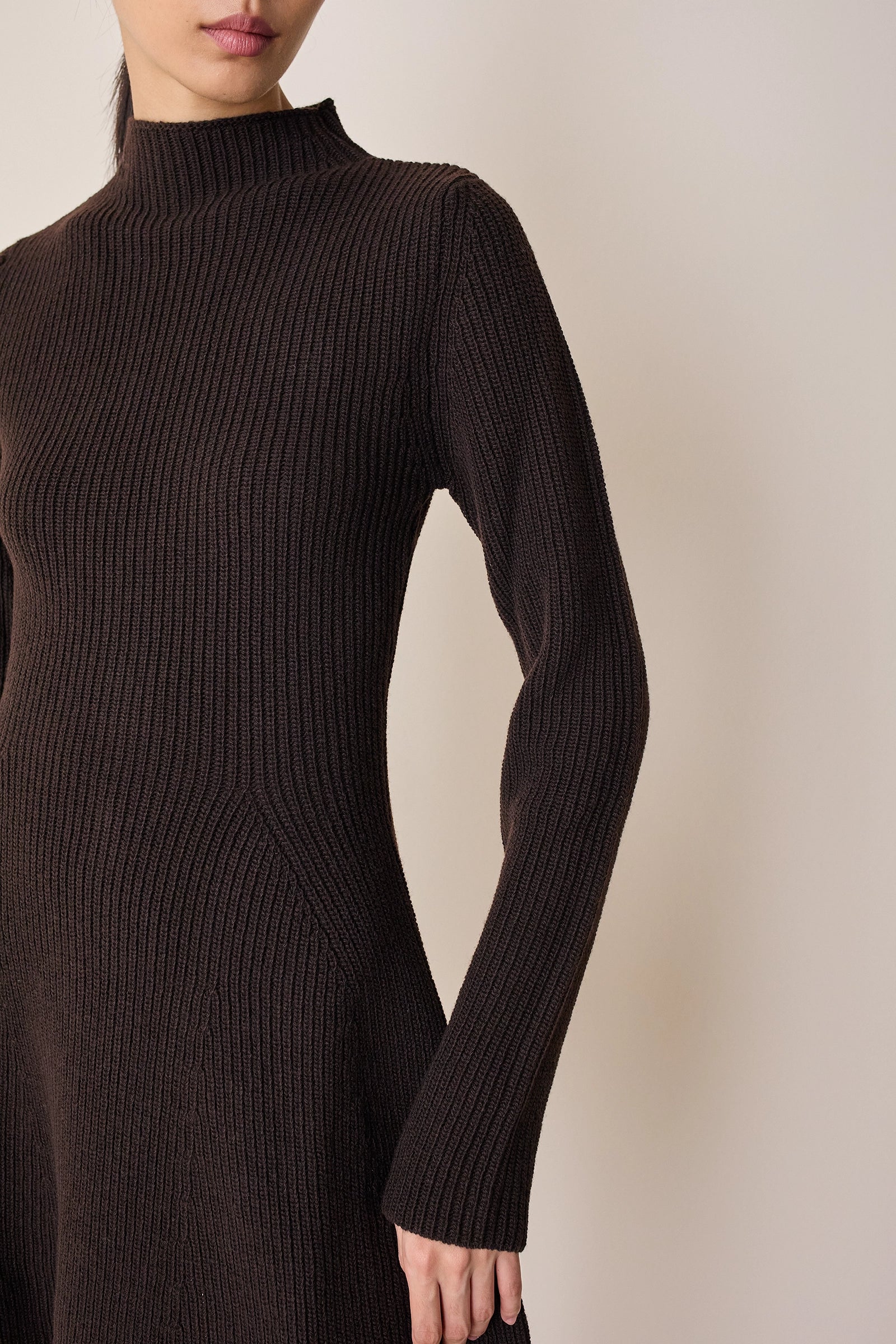 Knitted ribbed dress