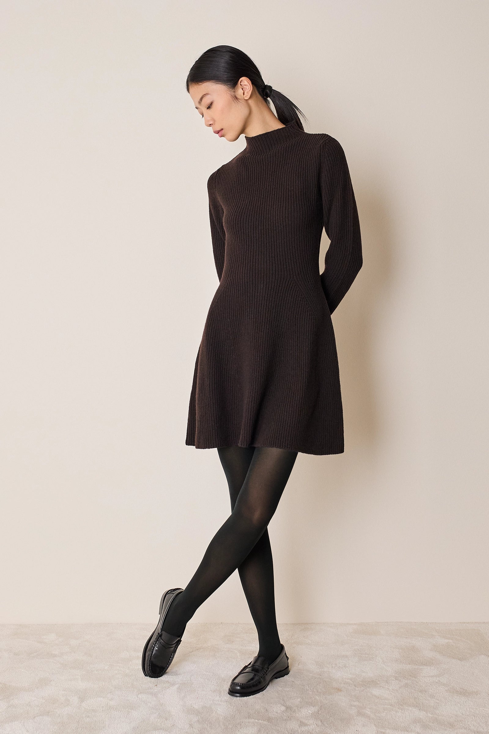 Knitted ribbed dress