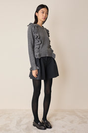 Wool sweater with maxi ruffles