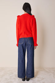 Wool sweater with maxi ruffles