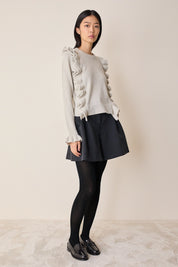 Wool sweater with maxi ruffles