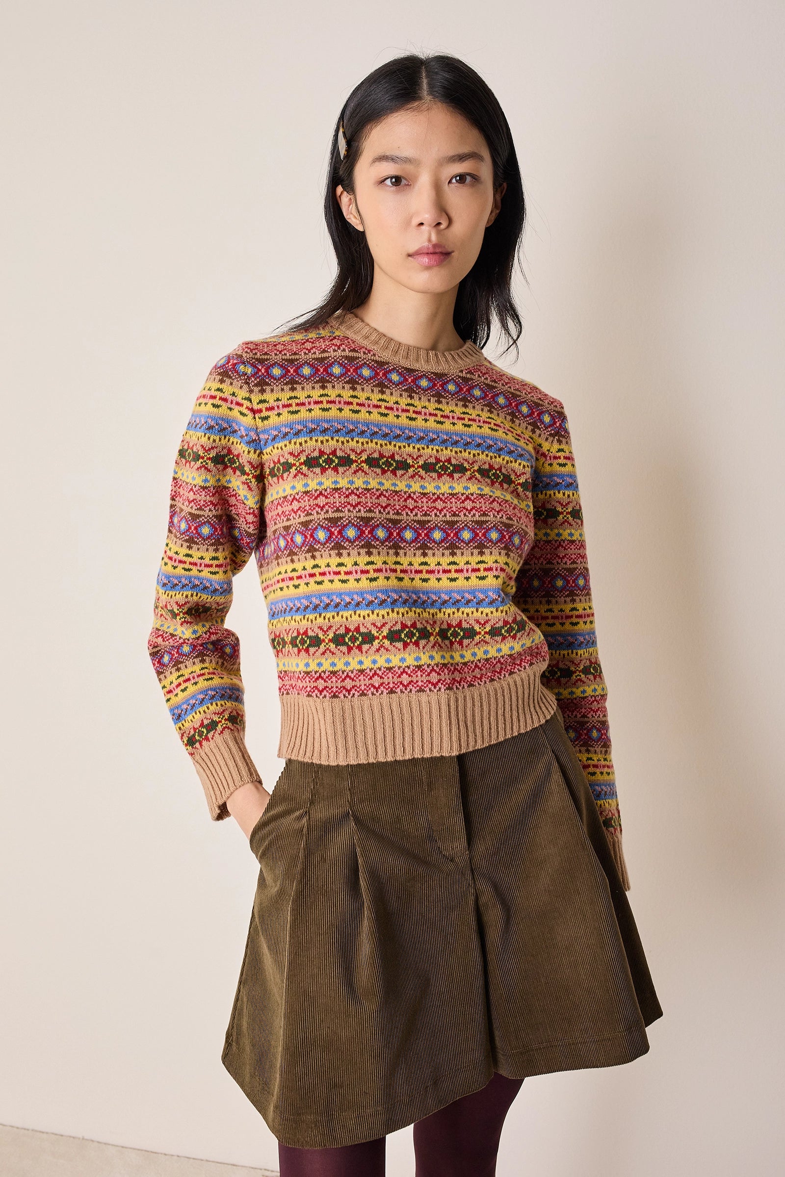 Jacquard wool sweater