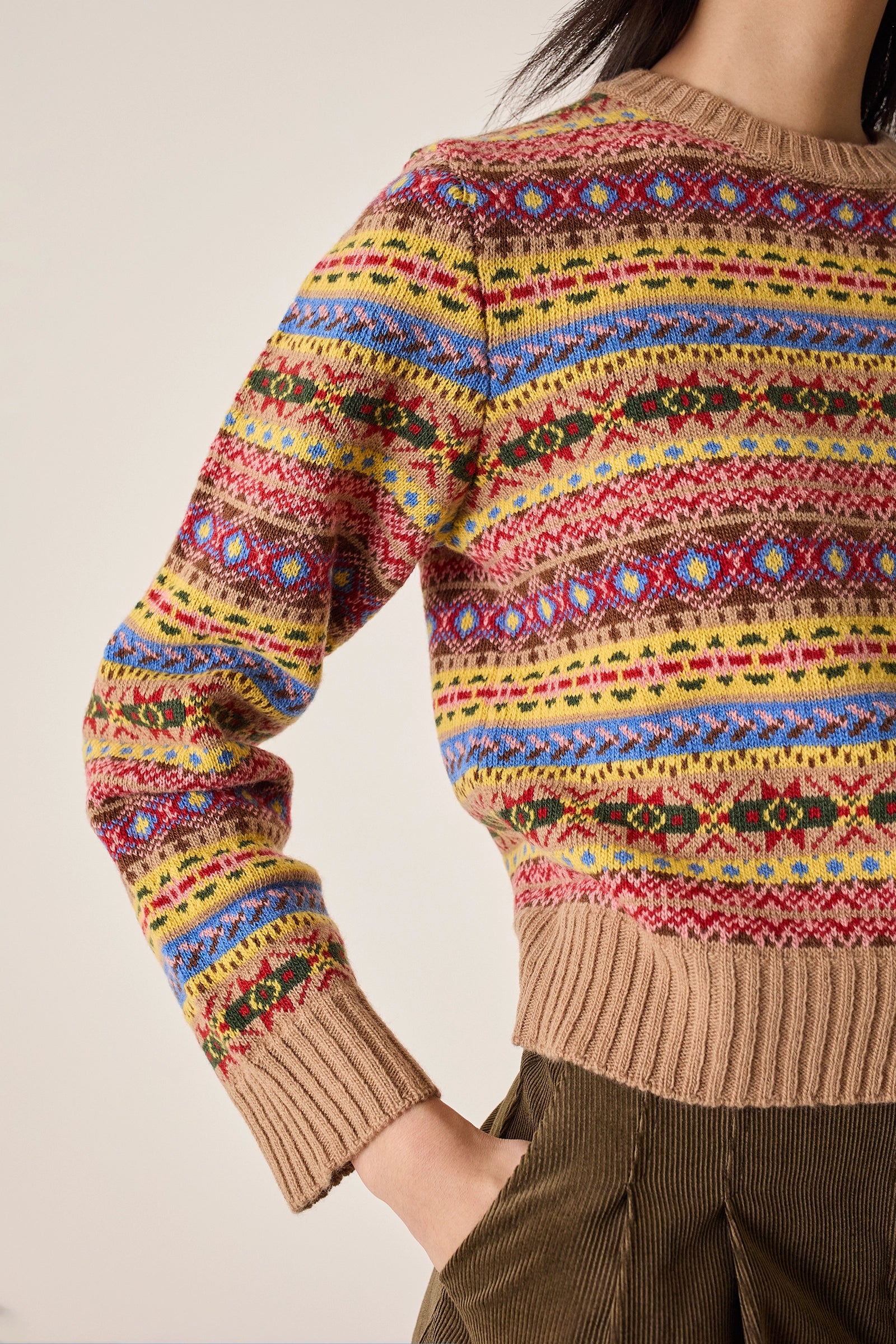 Jacquard wool sweater