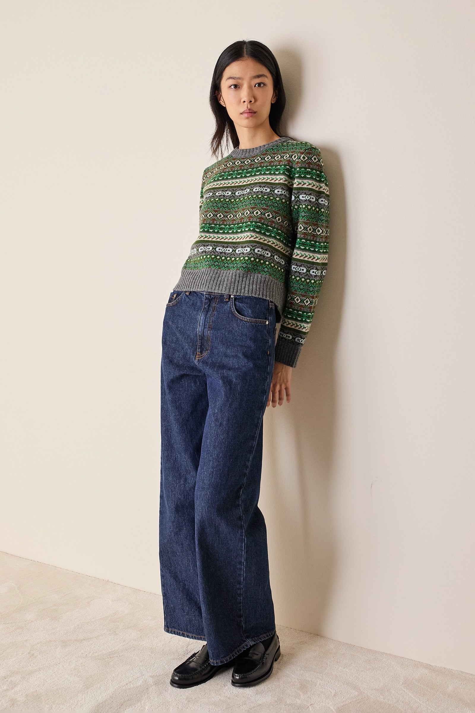 Jacquard wool sweater