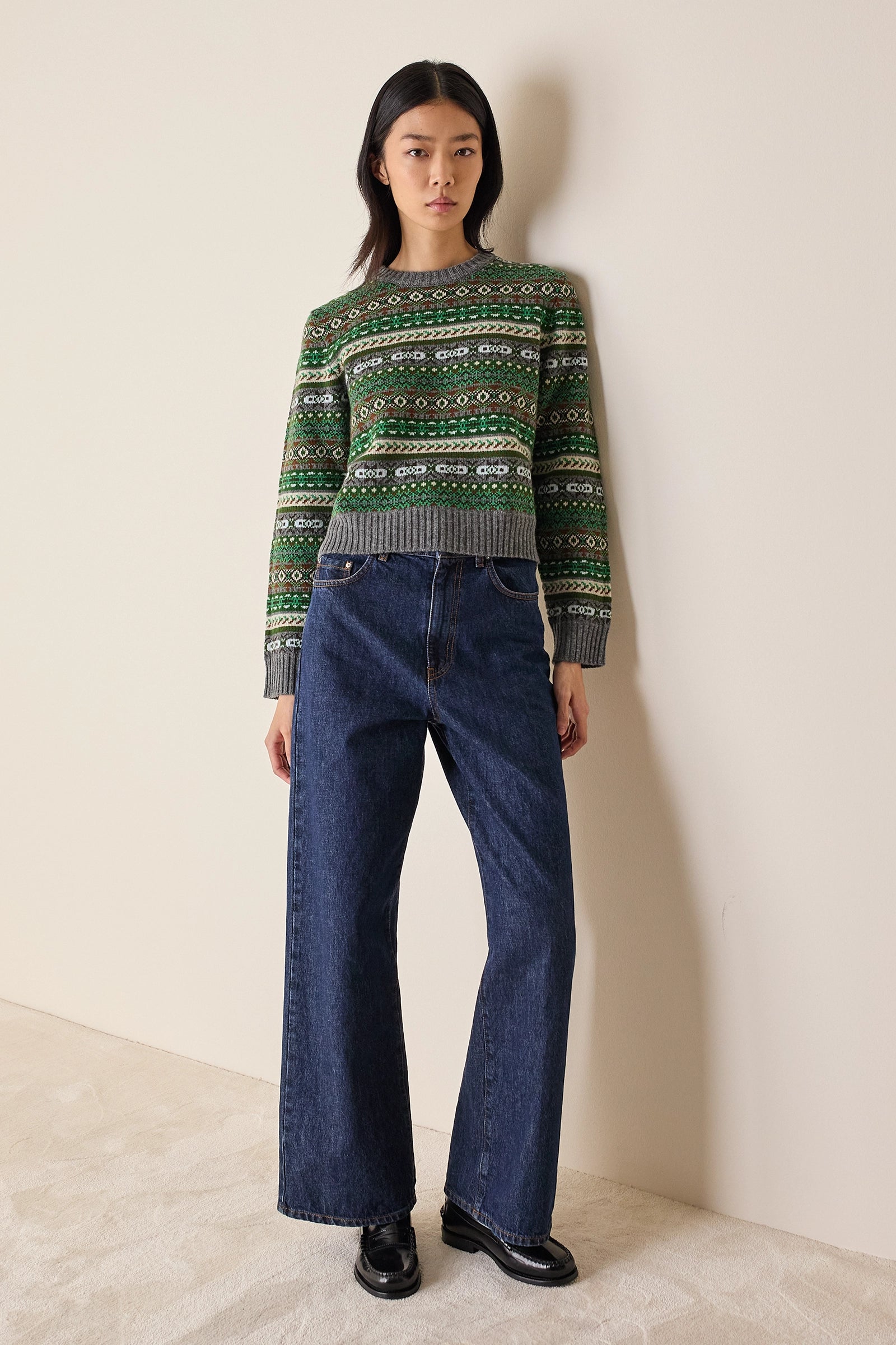 Jacquard wool sweater