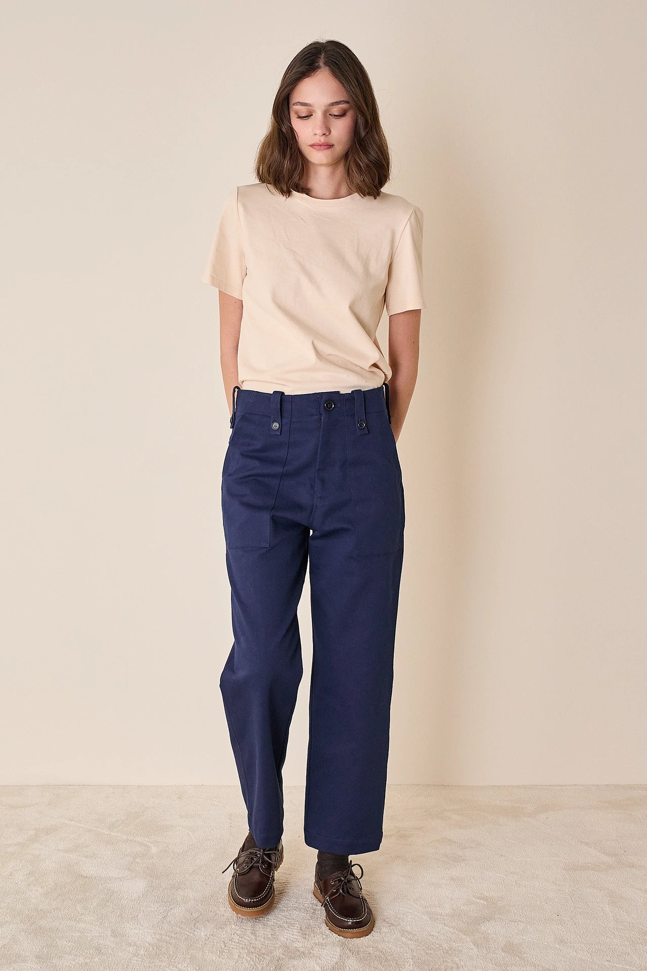 Pantaloni fatigue con alamari