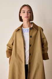 Trench coat with contrasting details