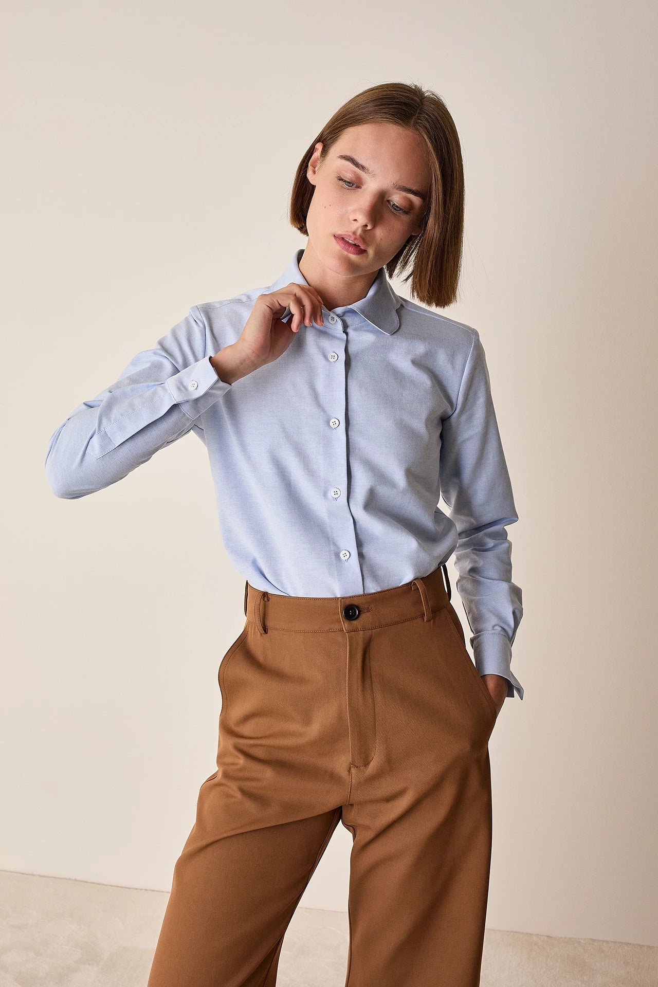 Camicia con colletto petali
