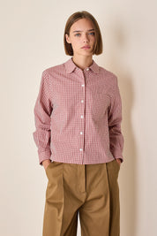 Camicia in cotone con colletto stondato