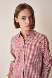 Camicia in cotone con colletto stondato