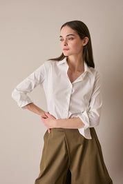 French collar cotton shirt