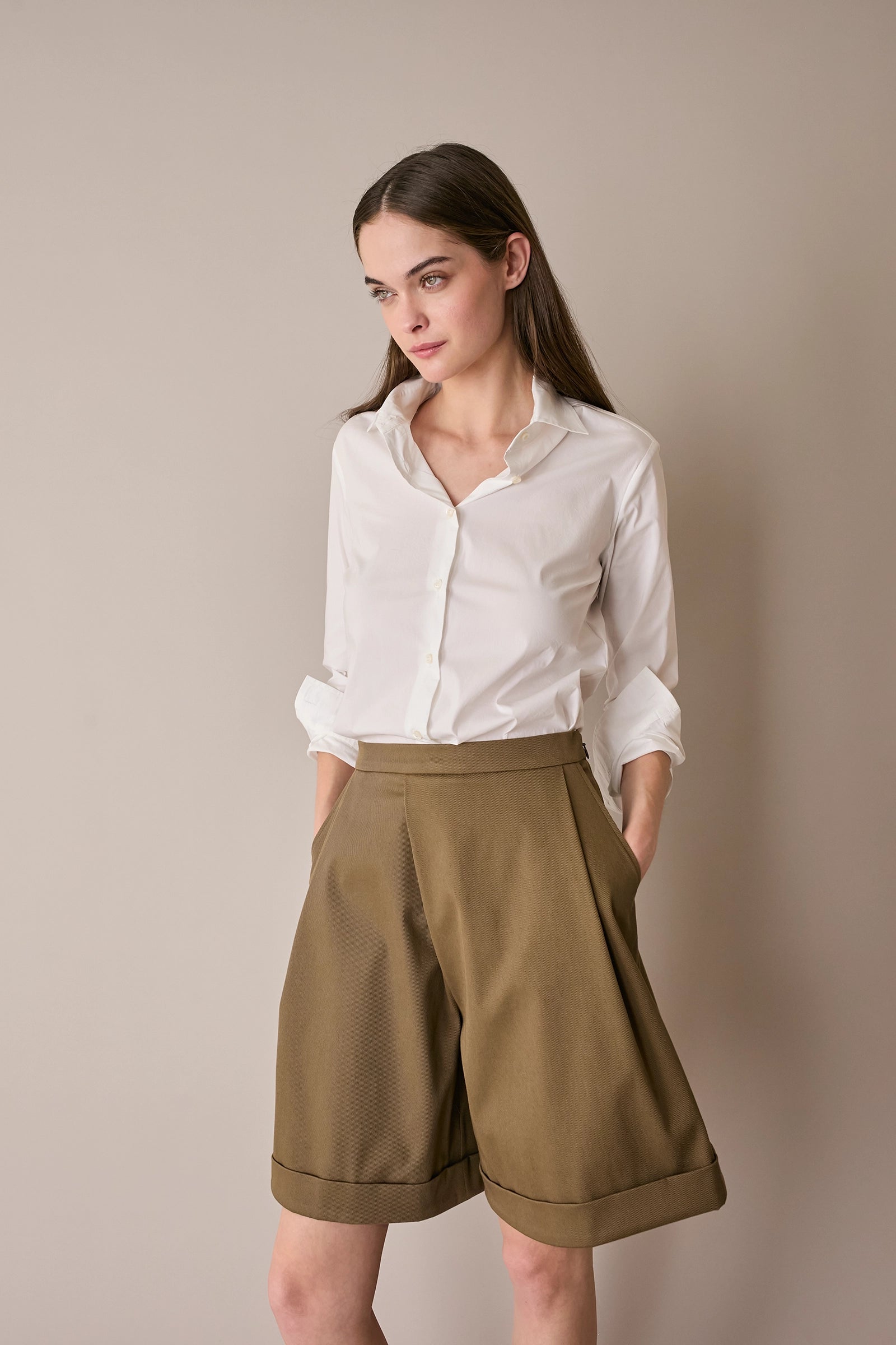 French collar cotton shirt