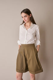 French collar cotton shirt