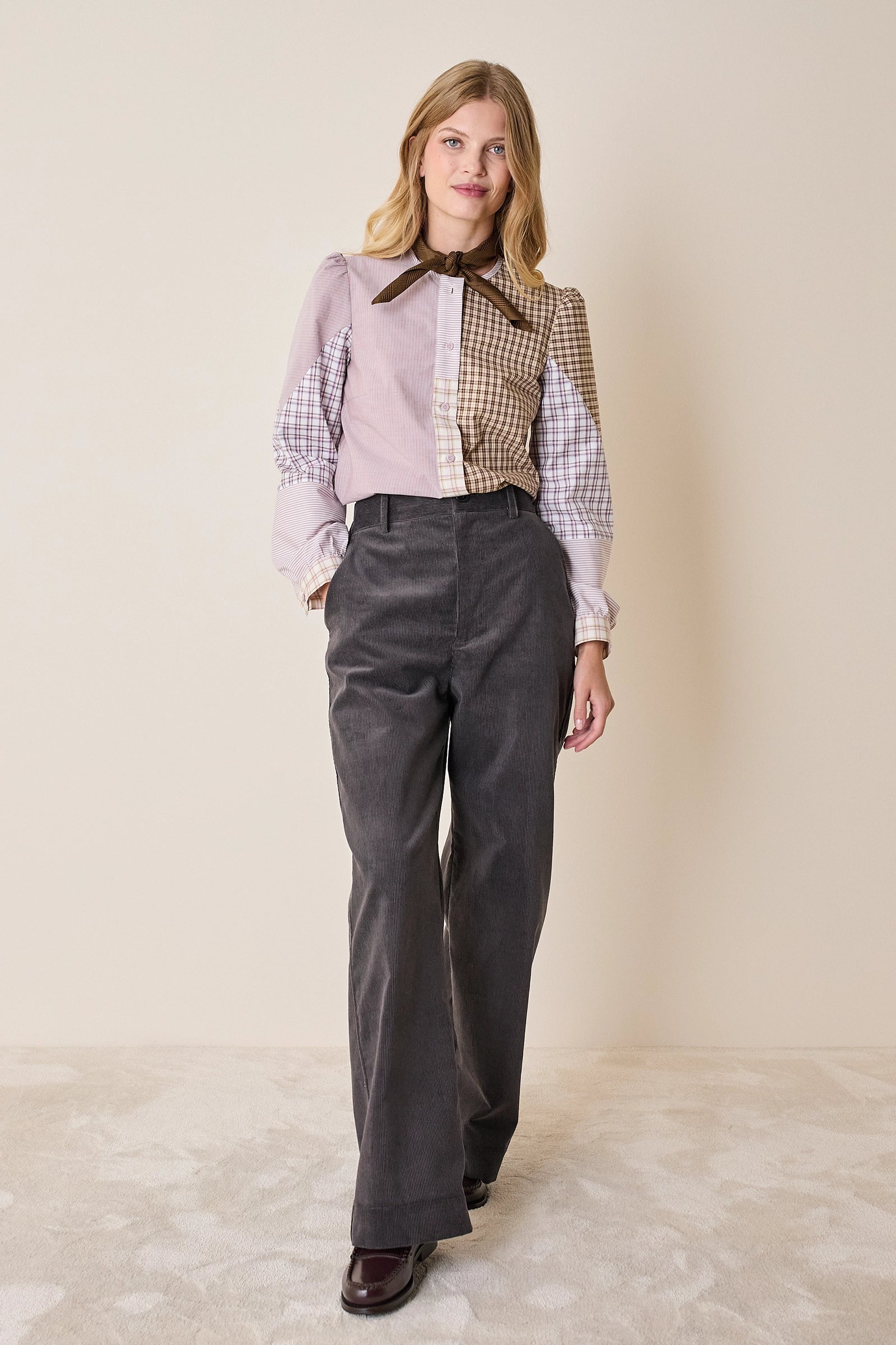 Camicia patchwork in cotone