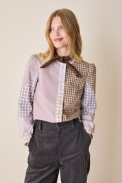 Camicia patchwork in cotone