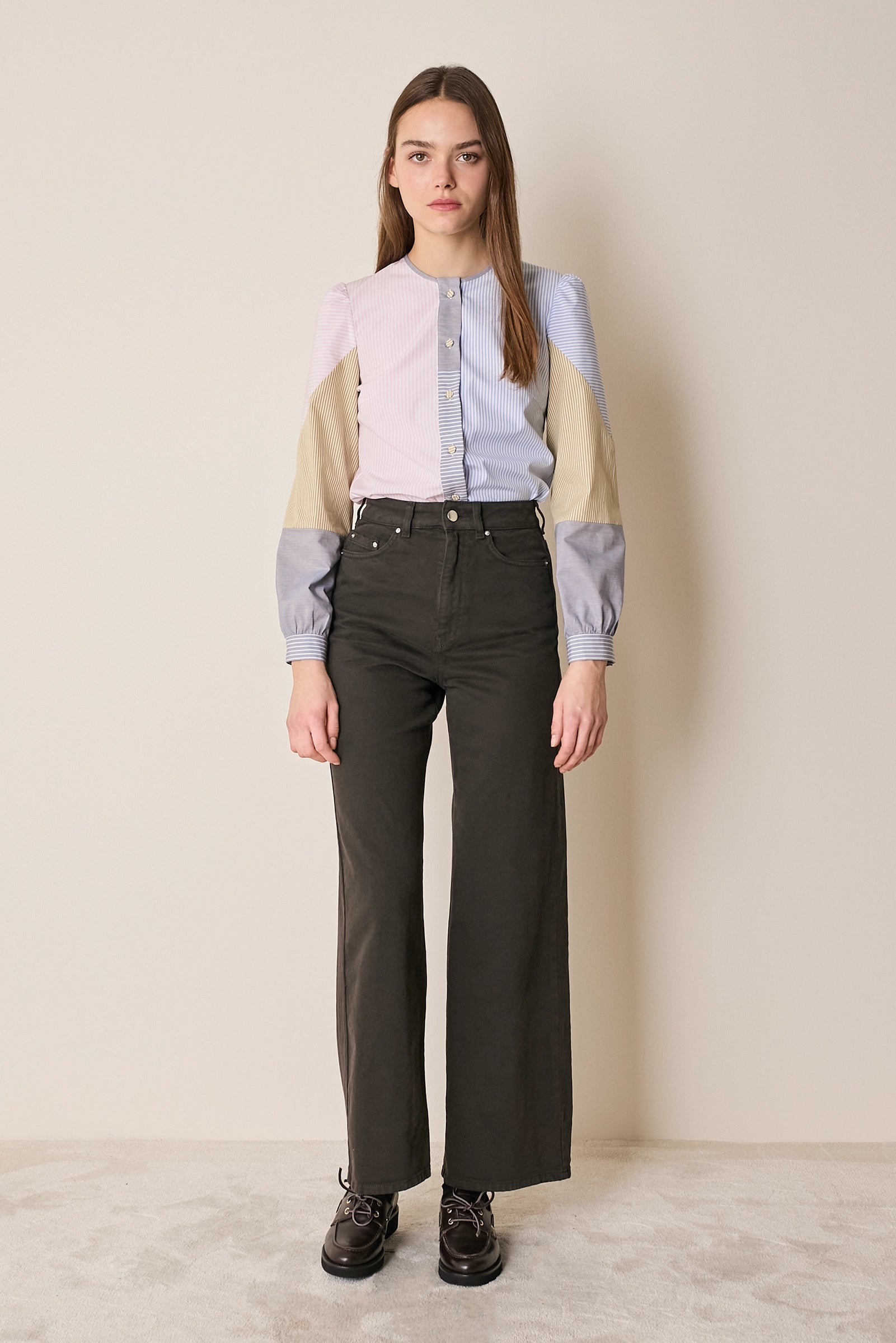 Camicia patchwork in cotone