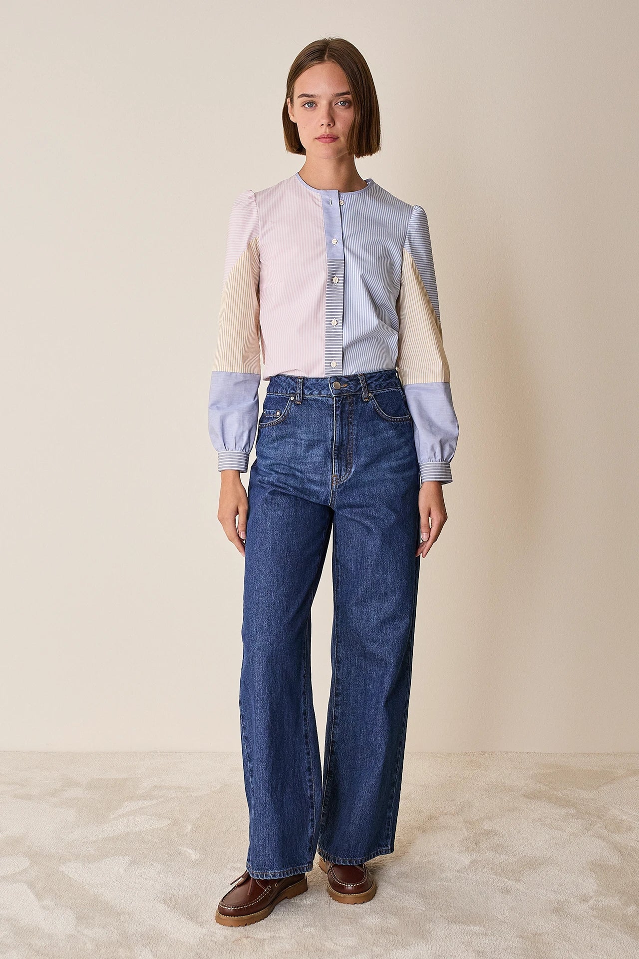 Camicia patchwork in cotone