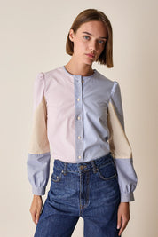 Camicia patchwork in cotone
