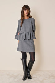 Top in blend di lana con balza