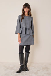 Top in blend di lana con balza