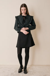 Top tartan con maxi colletto