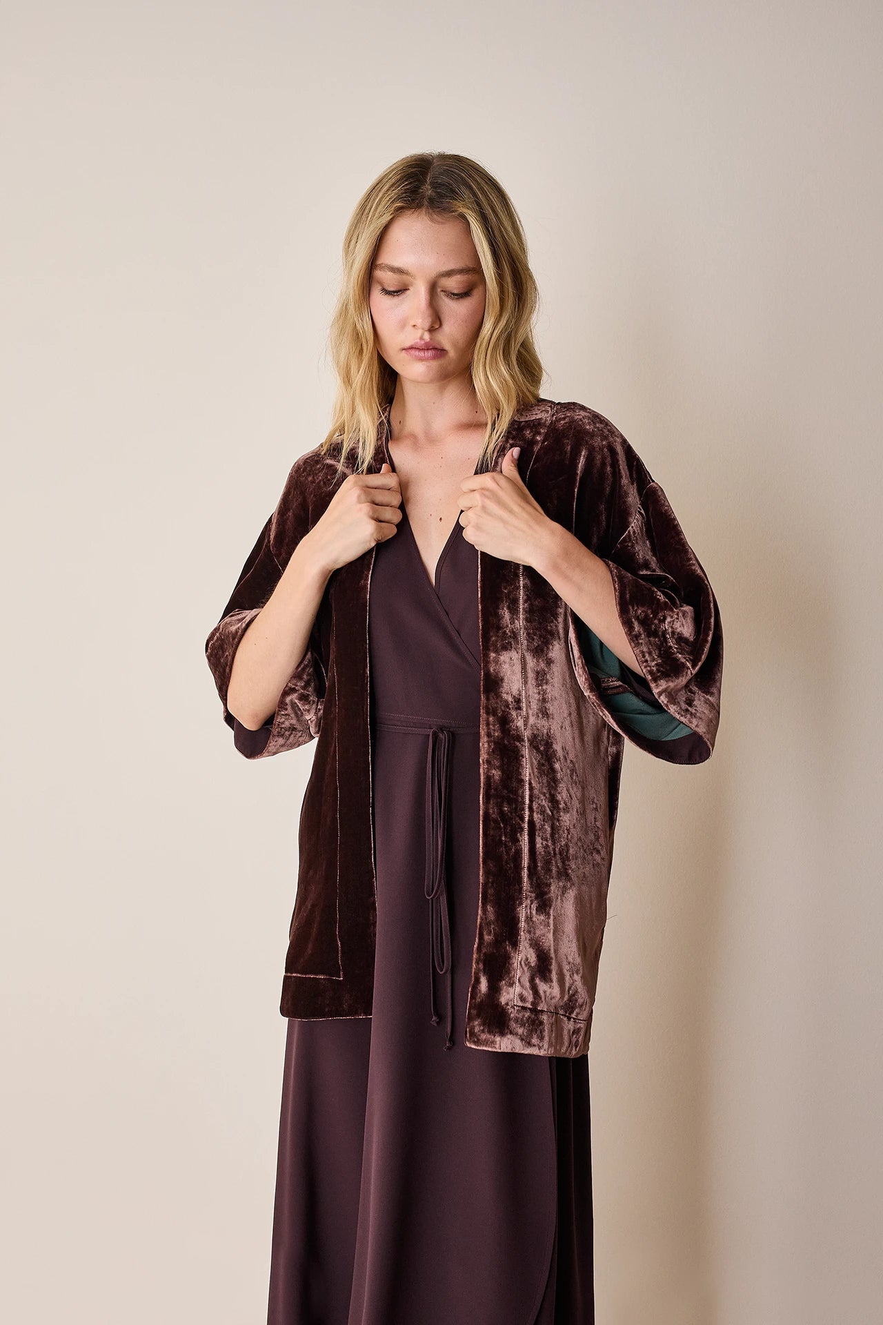 Giacca kimono in velluto