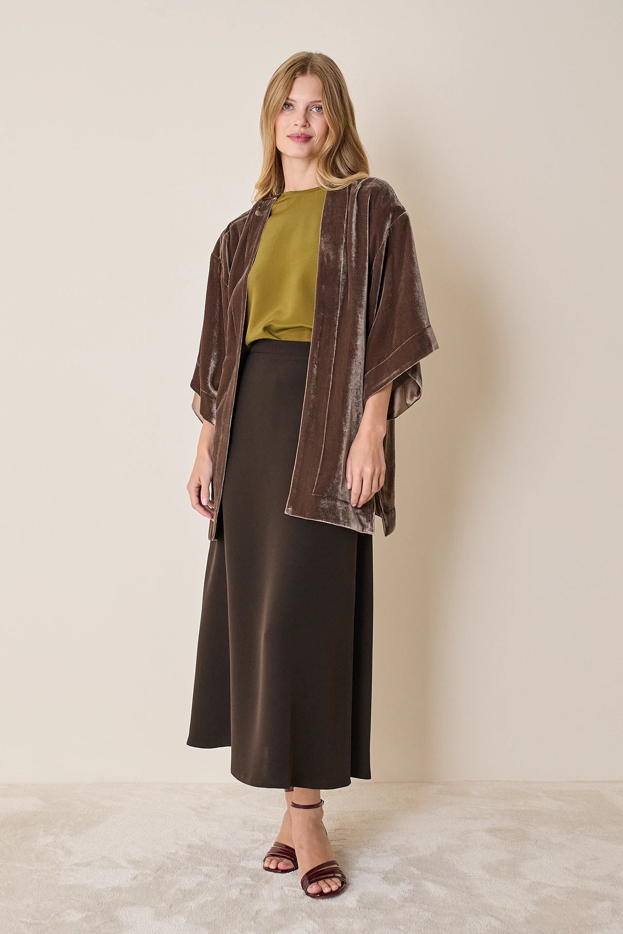 Velvet kimono jacket