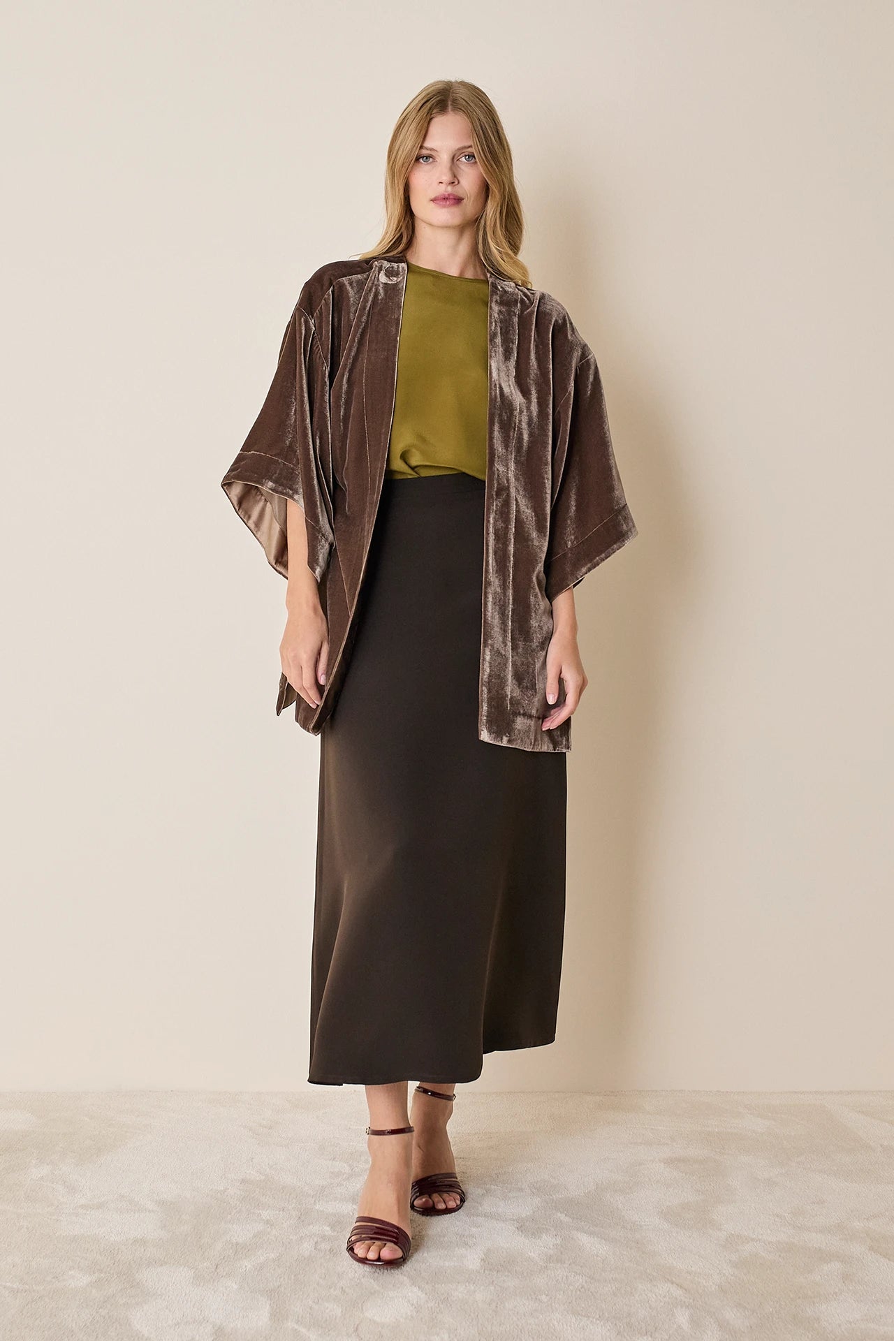 Velvet kimono jacket