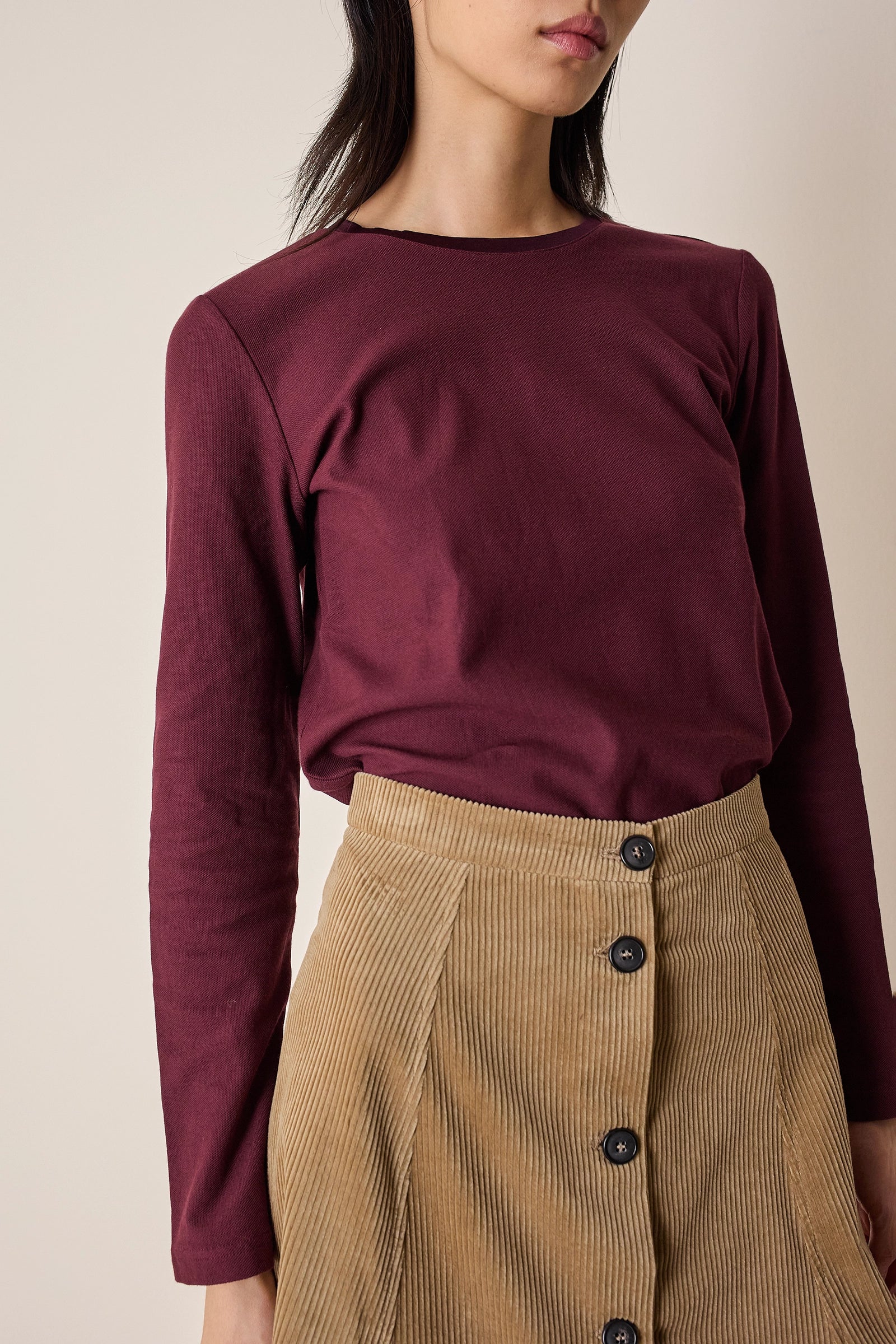 Cotton ringer long-sleeve t-shirt