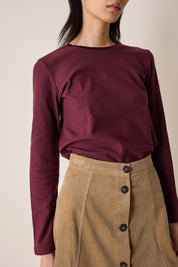 T-shirt a maniche lunghe con profilo a contrasto