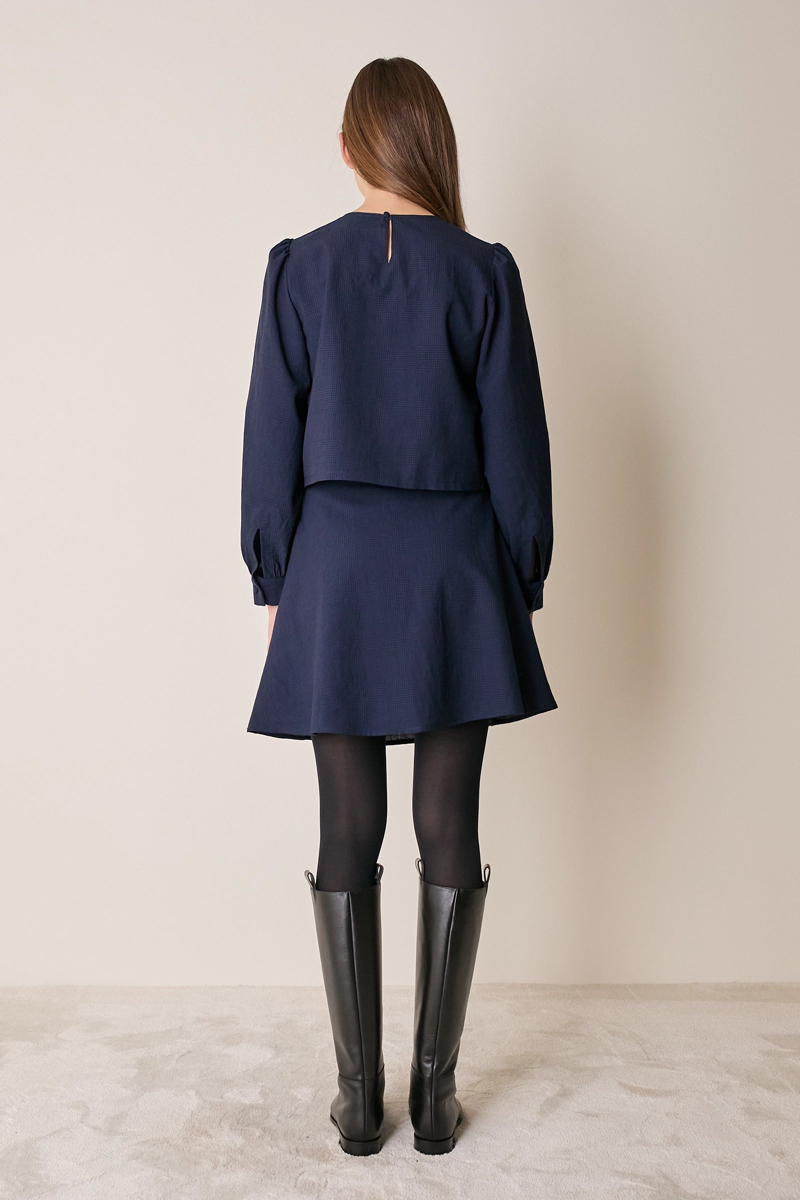 Blusa tartan in lana vergine