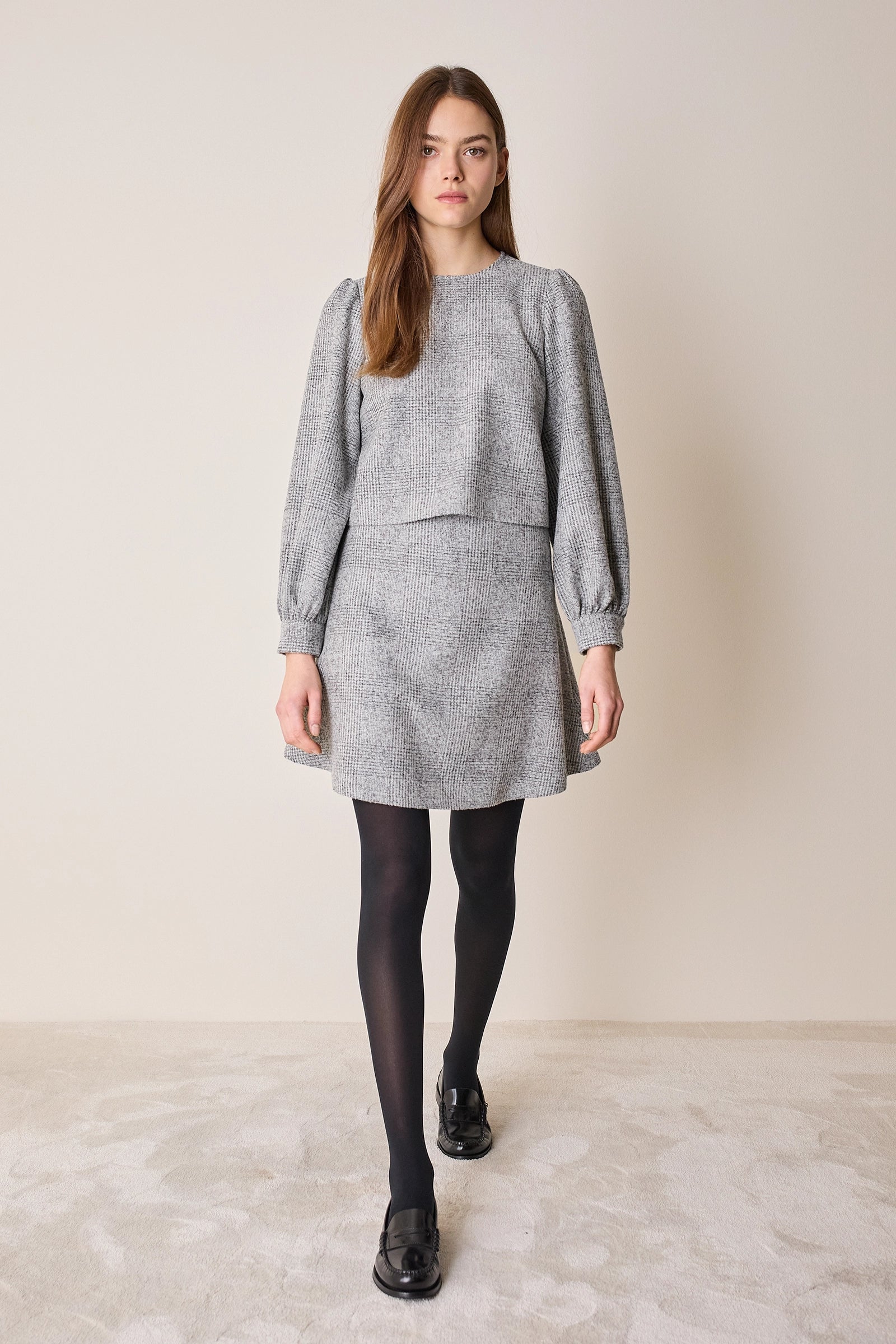 Blusa tartan in lana vergine