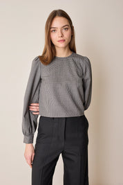 Blusa tartan in lana vergine