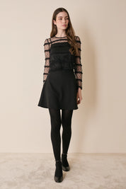 Top in tulle con volant