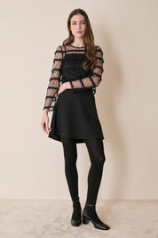 Top in tulle con volant