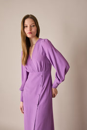 Abito lungo in blend di seta